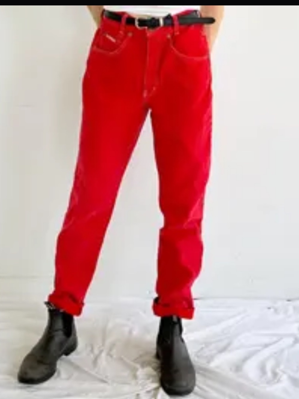 1990s Vintage high rise Red velvet Hollywood Hip Hop pants Vince’s